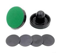 Air Hockey Pushers And Pucks Set Red Abs Plastic With Felt Pads 3.8 Inch Mallets And 2.5 Inch Discs For Indoor Game Tables(black)