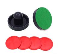 Air Hockey Pushers and Pucks Set with Felt Mallet Goalies, 96mm Diameter for Table Game Replacement and Play (dark blue)