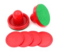 Air Hockey Pushers, Plastic Lightweight Air Hockey Goalies Ice Pushers Pucks Tables Game Handles Ball Mallet Goalies Set (M 76mm)