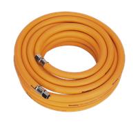 Air Hose 10m x Ø10mm Hybrid High-Visibility with 1/4"BSP Unions - Sealey AHHC103
