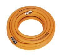 Air Hose 10m x Ø8mm Hybrid High-Visibility with 1/4"BSP Unions - Sealey AHHC10 N