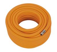 Air Hose 20m x Ø10mm Hybrid High-Visibility with 1/4"BSP Unions - Sealey AHHC203