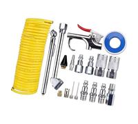 Air Hose and Coupler Set, 20 Piece Pneumatic Accessory Bundle with Blow Nozzle, Tire Inflation Tools, Thread Seal Tape, Home Garage Service Use Pneumatic Accessory Set Air Line Coupler Blow Nozzle