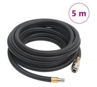 Air Hose Black 5m 9.5mm ID 15mm OD Rubber PVC Hybrid 20bar Flexible 300PSI Roll