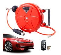 Air Hose Drum For Garage - Commercial Pipe Drum, Swivel Bracket | 10m Hose Bearing Tool, Quick Coupling, Compressed Air Compressor Accessories For Workshop, Rep
