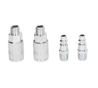 Air Hose Fittings, 2 External Connection and 2 External Plug 3/8 Inch NPT Industrial Air Compressor Quick Connect Fittings, Air Hose Quick Connect Connector, Aluminum Alloy Air Hose Fittings