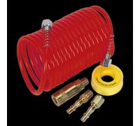 Sealey AHK03 Air Hose Kit 5M X Ø5Mm Pe Coiled With Connectors