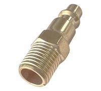 Air Hose Pneumatic Fitting with Brass Body, External thread | Brass Construction, Air Hose Joining Function, Plug-End Profile for Pneumatic Tool Coupling Work and Handling