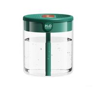 Air Humidifier 2L Large Capacity with Double Nozzle, LCD Display, Built-in Humidity Sensor and Essential Oil Diffuser for Home, Bedroom and Office(Green)