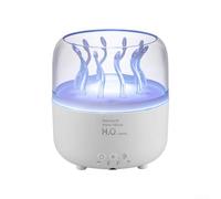 Air humidifier with rotating function, colorful atmosphere light, and wireless remote control, quiet operation below 36dB for meditation or sleep (White)