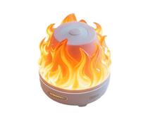 Air Humidifier With Simulation Flame Light Auto Shut Off Portable Speaker 320ml Water Tank For Office Bedside Table Bedroom Home