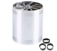air intake fan turbo= KIMISS Car Air Intake Turbonator Dual Fan Turbines Supercharger Gas Fuel Saver Turbo Super Fuel Saver (Silver)