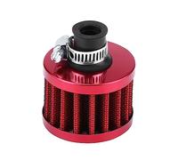 Air Intake Filter, 13mm Universal Clamp-on Air Filter, Car Cold Air Breather Filter for Scooter ATV Dirt Pit Bike Motorcycle Crankcase Vent Cover Breather(Red)