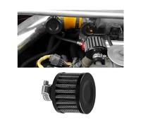Air Intake Filter Breather, 0.47 inch Universal Cold Air Filter, 12mm Car Turbo Vent Air Intake Filter Cleaner, Crankcase Breather Compatible with Car and Motorcycle Engine Parts (Black)