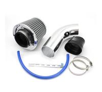 Air Intake Filter Turbo Universal Cold Intake Kit With Filter 76mm Car Automobile Rubber Hose Power Induction Supercharger Intake Pipe Intake Hose Pipe(Silver)