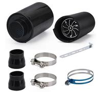 Air Intake Filter With Fan Racing Carbon Fiber Cold Feed Induction Air Intake Filter Kit Filter Box 3" Universal Car Cold Air Intake System Air Intake Hose(WITH FAN)