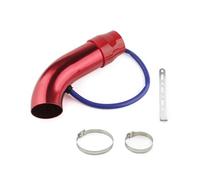 Air Intake Flexible Pipe Hose Universal Alumimum 3'' 75mm Car Cold Air Intake Turbo Induction Pipe Tube Silver Black Red Color(Red)