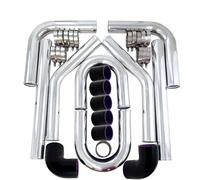 Air Intake Hose Pipe for Jeep for Wrangler Universal 2.25 Inch 57mm Turbo Intercooler Aluminum Pipe Silicone Hose Kit Black Length:450mm EP-LGTJ57-450 Air Intake Filter Kit