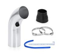 Air Intake Hose Pipe Tube Universal 3" 76mm Air Filter & Cold Intake Pipe Turbo Induction Tube Kit Without Cone PQY-IMK14(Silver)