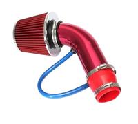 Air Intake Hose Pipe Universal 76mm Car Racing Cold Air Intake System Turbo Induction Pipe Tube Kit Aluminum With Cone Air Filter Inlet Car Snorkel Kit(Red)