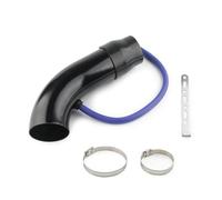 Air Intake Hose Pipe Universal Alumimum 3'' 75mm Car Cold Air Intake System Turbo Induction Pipe Tube Silver Black Red Color Air Intake Filter Kit(Black)