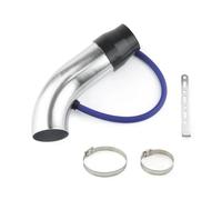 Air Intake Hose Pipe Universal Alumimum 3'' 75mm Car Cold Air Intake System Turbo Induction Pipe Tube Silver Black Red Color Air Intake Filter Kit(Silver)