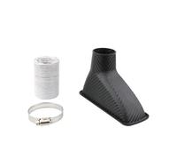 Air Intake Hose Tube Turbine Inlet Kit Pipe Air Funnel Carbon Fiber Look 1piece Universal Car Front Bumper Admission Air Turbo Air Intake Pipe Kit ABS Car Air Intake Hose(Square)