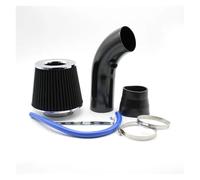 Air Intake Hose Turbo Universal Cold Intake Kit With Filter 76mm Car Automobile Rubber Hose High Power Induction Supercharger Intake Pipe(Black)