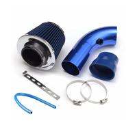 Air Intake Hose Turbo Universal Cold Intake Kit With Filter 76mm Car Automobile Rubber Hose High Power Induction Supercharger Intake Pipe(Blue)