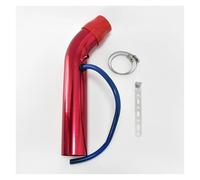 Air Intake Hose Universal Alumimum 76mm Car Cold Air Intake Turbo Induction Pipe Tube Silver Blue Red(Red)