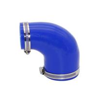 Air Intake Pipe Universal Silicone Tubing Hose 90 Degrees Big to Small Pipeline Coupler Adapter High Temperature Resistance Blue Breather Hose Pipe(ID 51MM-70MM)