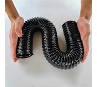 Air Intake Turbo Hose Pipe Tube Suction Hose Machine Ventilation Exhaust Steel Wire Corrugated Pipe, Telescopic Black PU Polyurethane Air,Inner 25-100mm(Inner Diameter 60mm)