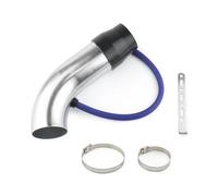 Air Intake Turbo Hose Silver Black Red Color Universal Alumimum 3'' 75mm Car Cold Air Intake System Turbo Induction Pipe Tube Car Snorkel(Silver)