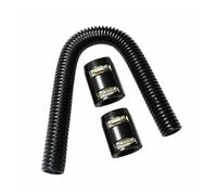 Air Intakes Universal 24" (61cm) Stainless Steel Radiator Hose Flexible Coolant Water Hose Kit with 2 Chrome Caps Air Intake Pipe(Black)