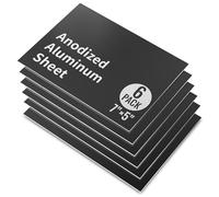 Air Jade Anodized Aluminum Sheet, 6 Pcs 7" x 5" x 1/32" Metal Plates for Laser Engraving, 0.8mm Thick Laser Engraver Blanks for Crafting, DIY House Decoration, Black Aluminum Plates