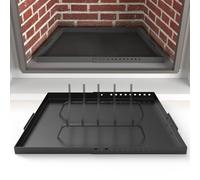 Air Jade Expandable Fireplace Tray, Galvanized Steel Ash Pan with Handles for Collecting Ash, Adjustable Up to 31.5" Ember Holder Fireplace Pan, Black, Trapeziform