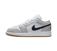 Air Jordan 1 Low Big Kids' Shoes (553560-146, White/Neutral Grey/Gum Medium Brown/Midnight Navy) Size 4