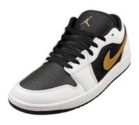 Air Jordan 1 Low Men's Shoes (553558-172, White/Metallic Gold-Black), White/Metallic Gold-black, 8 UK