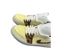 Air Jordan 1 Low Size 8 UK Womens Trainers Leopard Lemon Drop AJ1 Sneakers