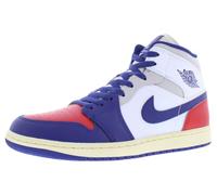Air Jordan 1 Mid Men's Shoes (White/University Red/Neutral Grey/Deep Royal Blue), White/Deep Royal Blue, 12