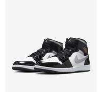 44 1/2 Jordan Air Jordan 1 Mid Se Sneaker, Black/metallic Silver-white
