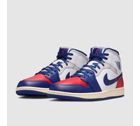Air Jordan 1 Mid White Deep Royal Blue University Red