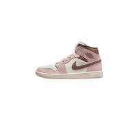 Air Jordan Jordan WMNS 1 Mid Synthetic Trainers for Women, Pink, beige, brown, 2.5 UK