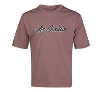 Air Jordan Remastered Logo Embroidered Round Neck Short Sleeve Purple Gray CJ6218-298 XXXL