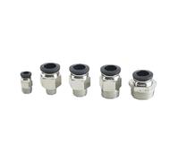 Air Line Connectors, Push-Fit Connector, Ball Valves Pneumatic Air Connector Fittings PC 4-16mm 1/8-1/2 M5 Black 10Pcs(Pc10-03-b)