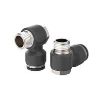 Air Line Connectors, Push-Fit Connector, PH Pneumatic Quick Connector PU Hose Trachea 8-12mm Ext Hex RA Elbow Black 1/8-1/2 6-02(Ph10-01)