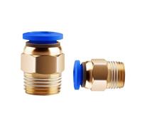 Air Line Connectors, Push-Fit Connector, Pneumatic Quick Connector Blue Brass 1/8 1/4 3/8 1/2 BSPT External Thread 6-12mm PC8-02(Pc4-m5)