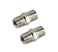 Air Line Hose Compressor Fittings/Connector 1/4" BSP Male to Male 2 Pack