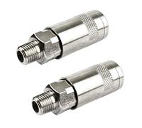 Air Line Hose Connector Fitting Female Quick Release 1/4 BSP Male 2pk FT8