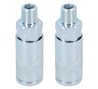 Air Line Hose Connector Fitting Female Quick Release 1/4 inch BSP Male 2pk FT008